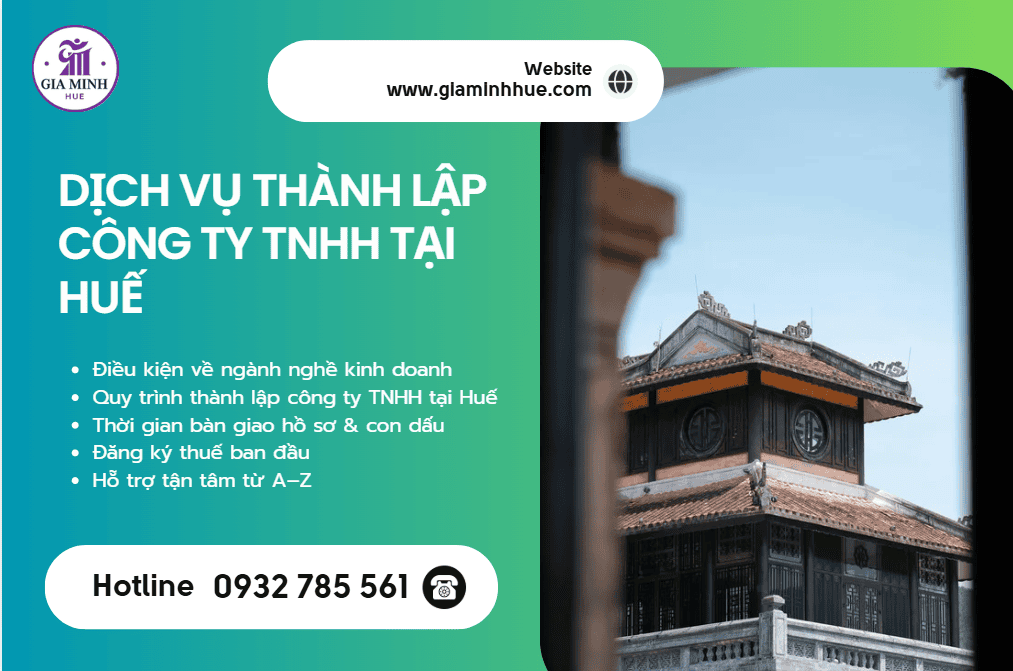 Dịch vụ thành lập công ty TNHH tại Huế