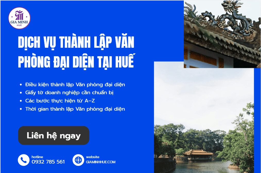 Dịch vụ thành lập văn phòng đại diện tại Huế